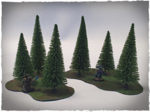 Model trees - 32 mm scale, fir trees 6 pcs set