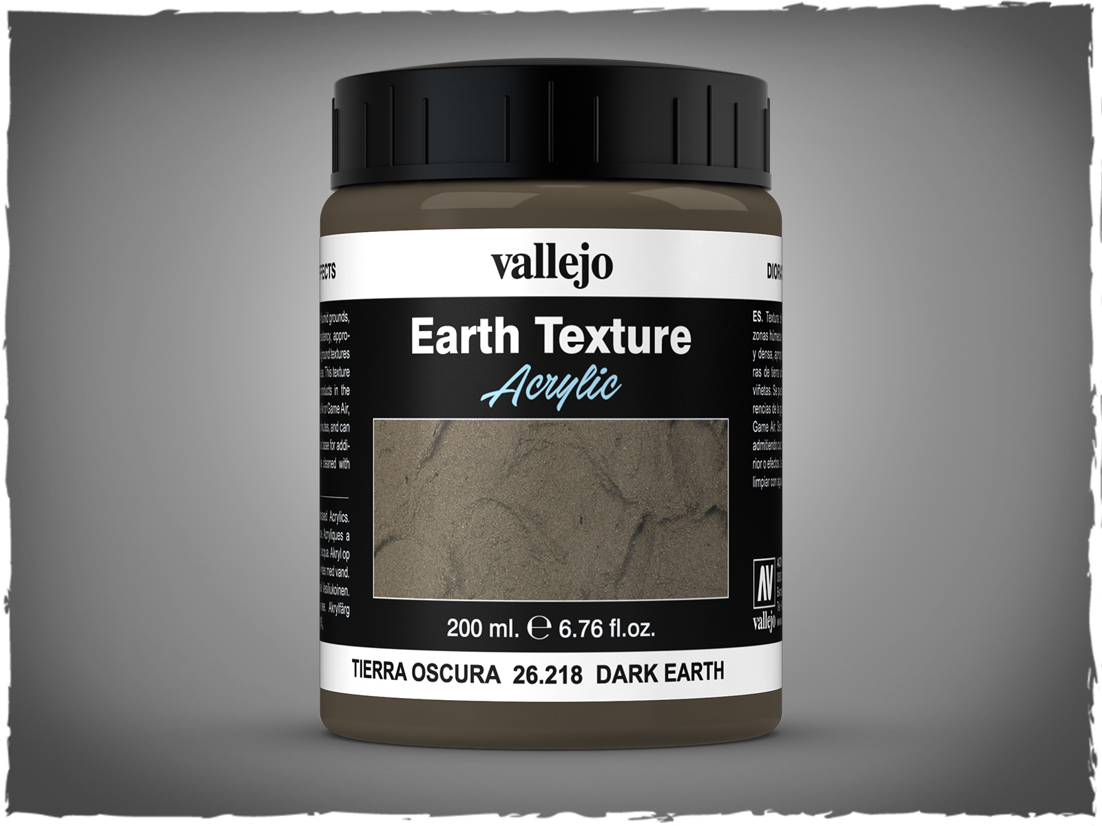 Vallejo Texture Paint, Dark Earth, 200 ml