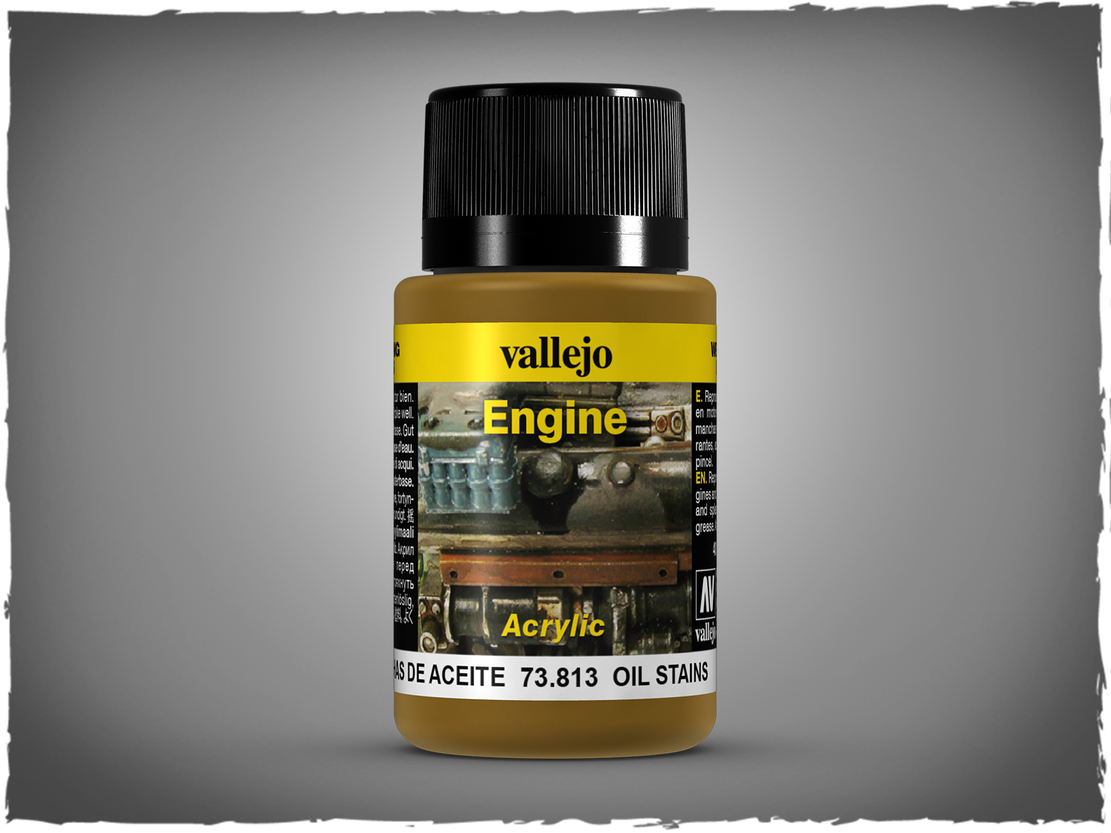 Vallejo 69.813 Oil Stains Weathering Effect Paint – Glossy Finish, 17ml Bottle, Made In France