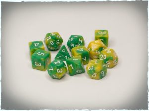 Toxicity polyhedral dice set, 12 pcs