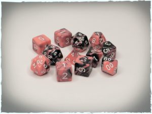 Twisted Flesh polyhedral dice set, 12 pcs