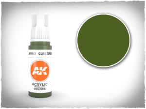 AK acrylic colors 3rd gen - AK11147 - Olive Green
