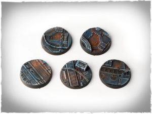 Battle ready bases - Spaceship Corridor, 40 mm, round, x5
