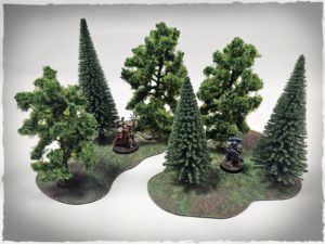 Model trees - 32 mm scale, mixed forest 6 pcs set
