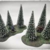 Model trees - 32 mm scale, snowy fir trees 6 pcs set