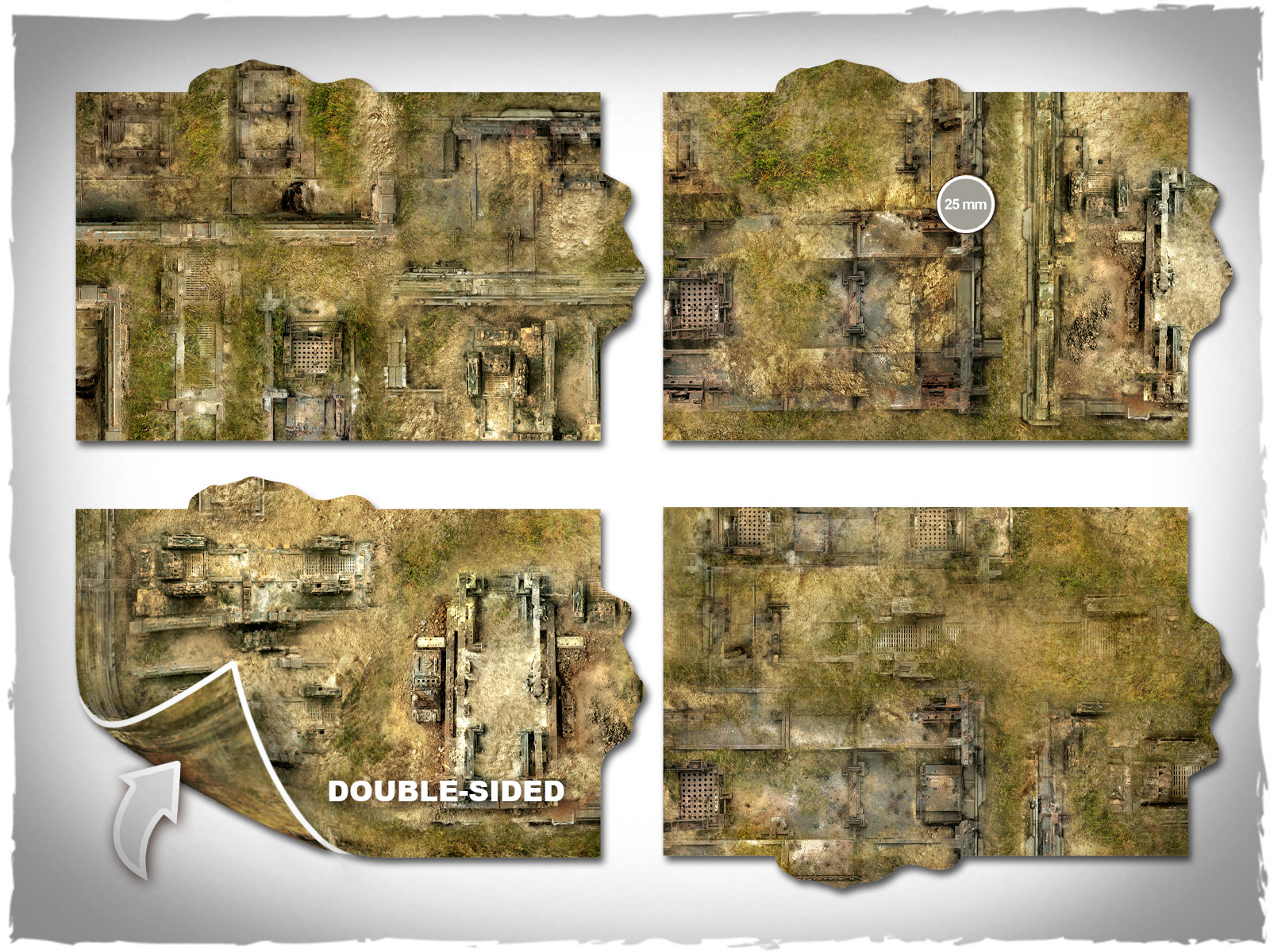 warhammer wh40k terrain footprints double sided mousepad neoprene grasslands 3
