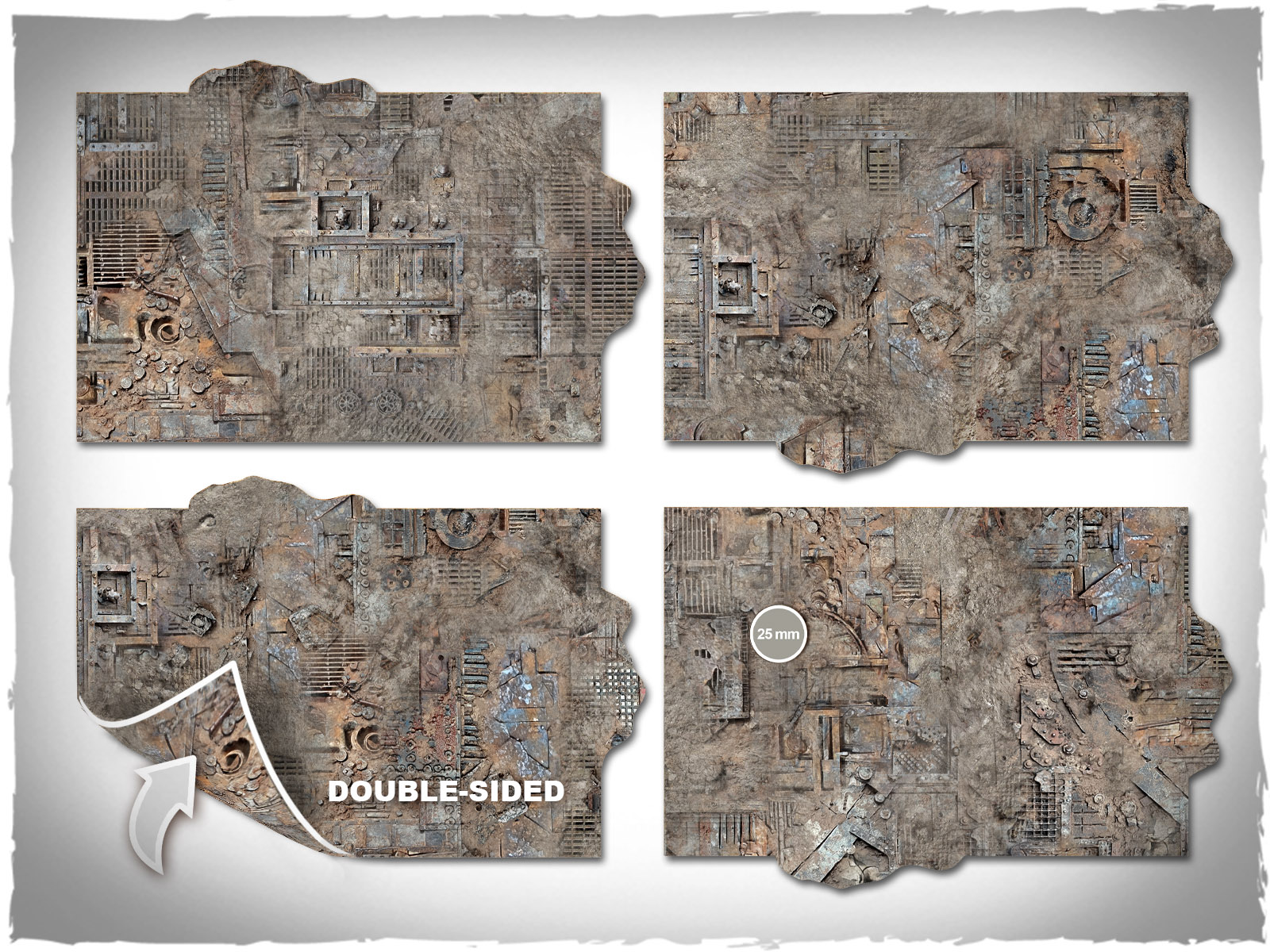 warhammer wh40k terrain footprints double sided mousepad neoprene orcs 3